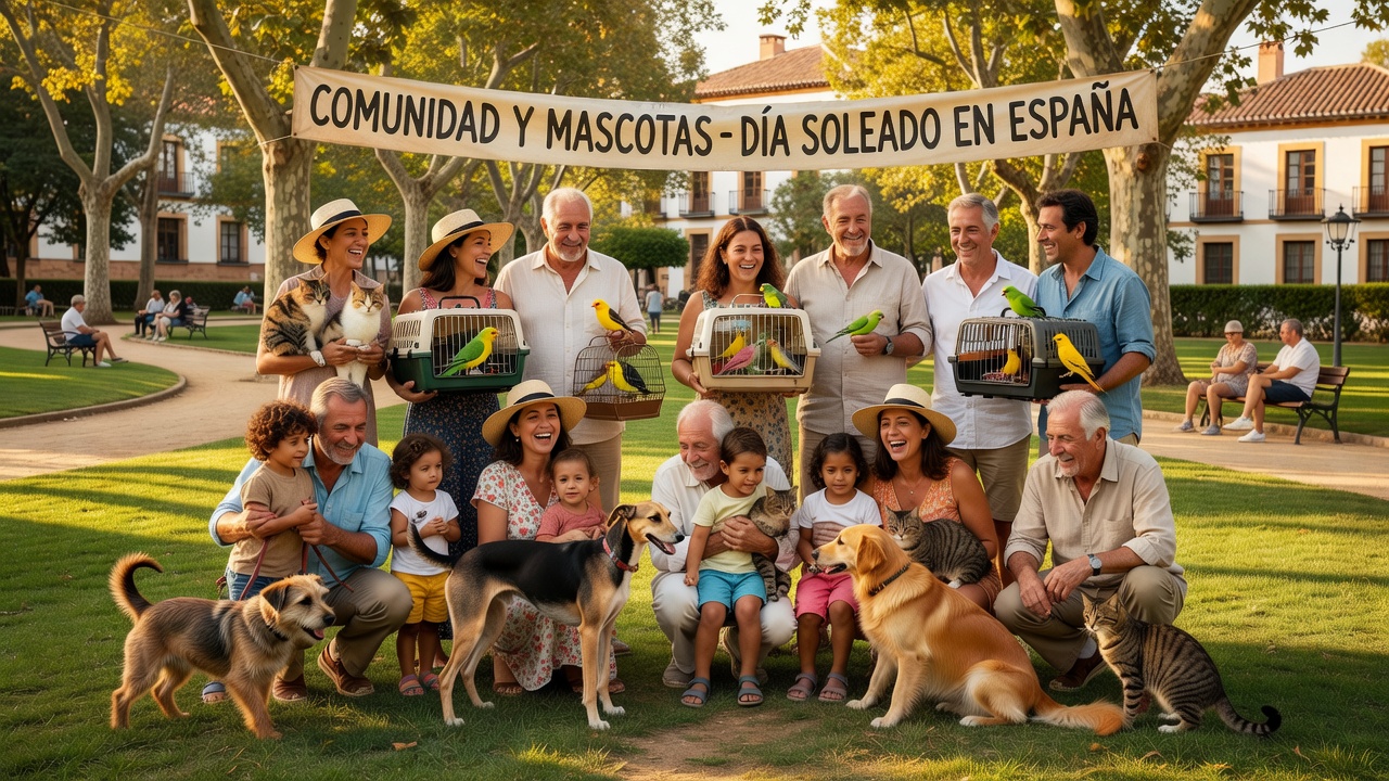 Comunidad de dueños de mascotas en un parque